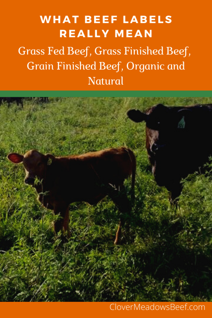 what beef labels really mean - grass fed beef grass finished beef grain finished beef organic beef natural beef - clover meadows beef.png